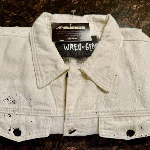 Wren + Glory - Rare White Denim - “It’ll Be All Right” - hand painted with - Picture 7 of 9